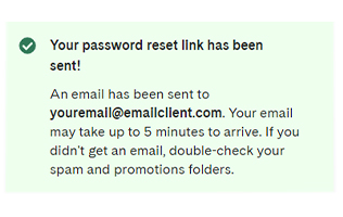 Password reset step three